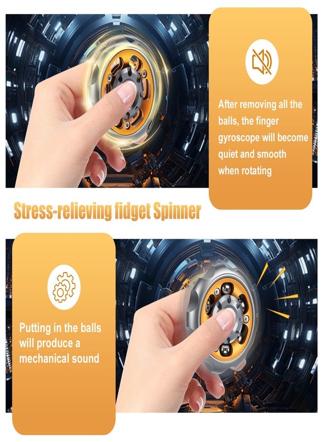 Bihevn Metal Precision Fidget Spinner - Anxiety Rotator & Restless Fidget Toy, Stress-Relief Tool for Adults & Kids A （Grey） - Image 4